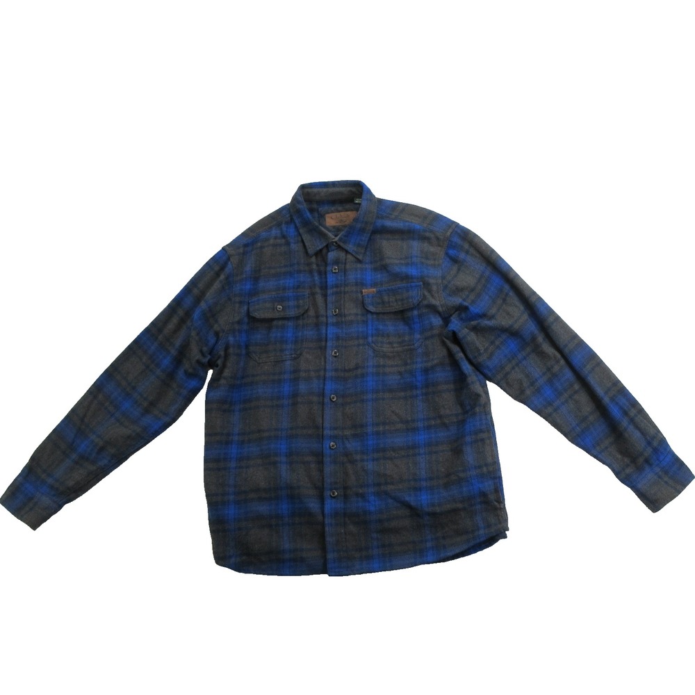 Orvis Men's XXL Blue Plaid Flannel Long Sleeve Button-Up Shirt